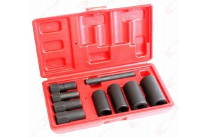 9Pc Master Hubcap Wheel Lock Removal Kit Lug Nut Hub Remover 4 Ford GM Chrysler